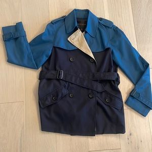 Coach Blue and Black Trench Coat